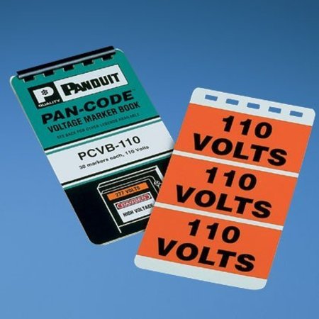 PANDUIT Voltage Marker Book, Vinyl, '480 VOLTS',  PCVB-480Y